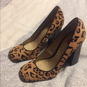 NWOT bp calf hair heels with thick block heel